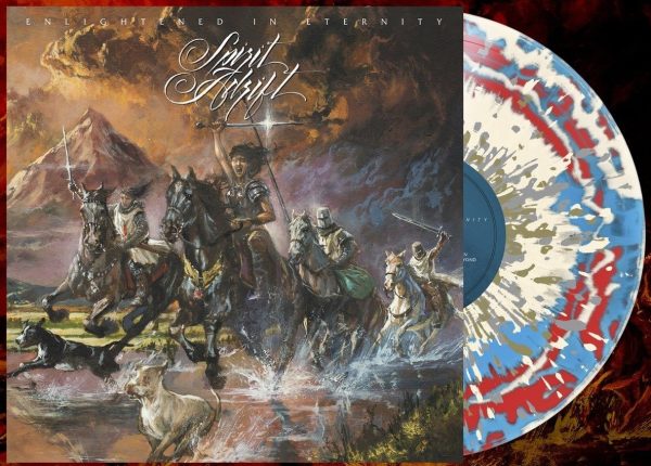 SPIRIT ADRIFT  ENLIGHTENED IN ETERNITY  LIMITED EDITION RED, CYAN, AND BONE TRICOLOR MERGE WITH SILVER AND GOLD SPLATTER LP Online