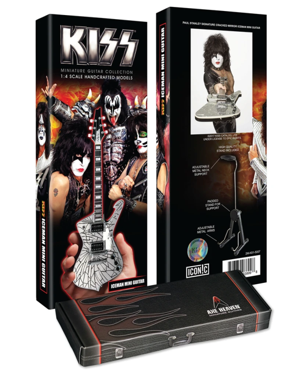 KISS - PAUL STANLEY - CRACKED MIRROR ICEMAN MINI GUITAR For Sale - Image 5