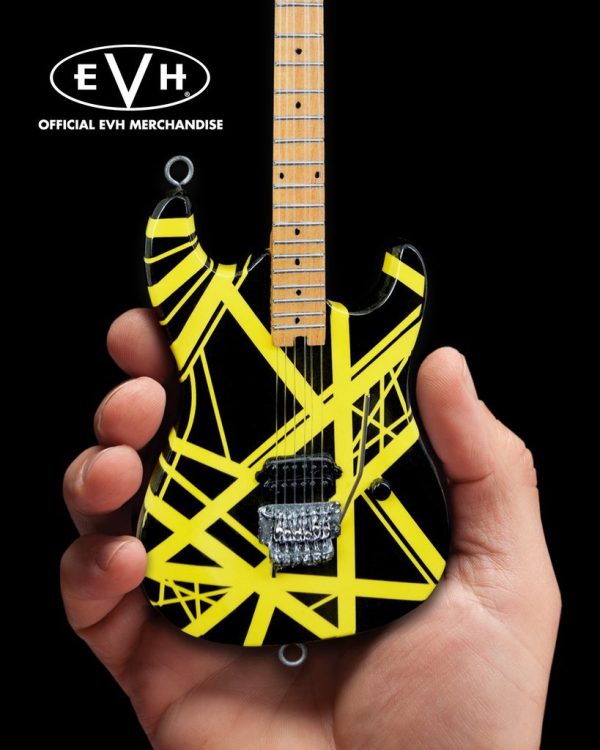 EDDIE VAN HALEN - BLACK & YELLOW MINI GUITAR Hot on Sale - Image 2