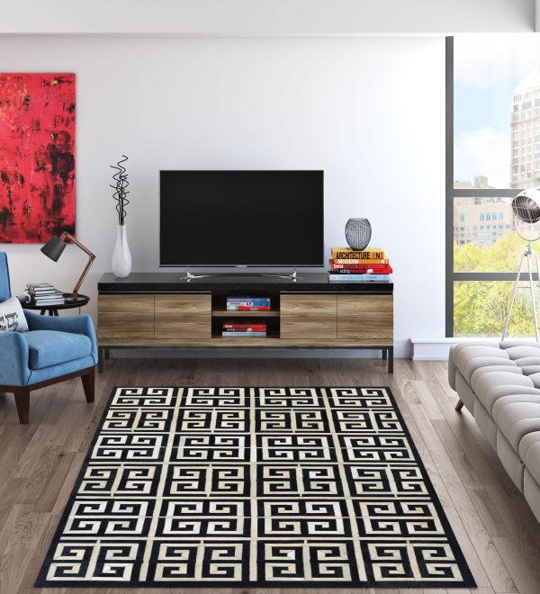 CHALET 3259 HAND-CRAFTED Leather INDOOR Area Rug By Couristan Rugs For Discount - Image 2